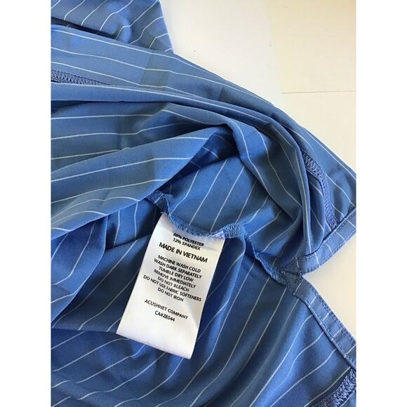 FJ FootJoy ProDry Light Blue Striped Self Collar Stretch Polo Shirt‎ XL - Picture 6 of 9